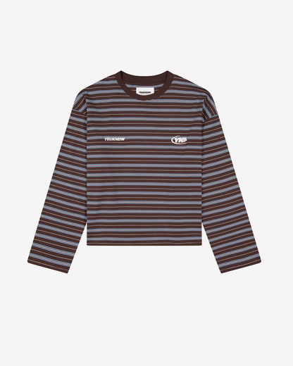 Striped Boxy Longsleeve | Brown Stripe