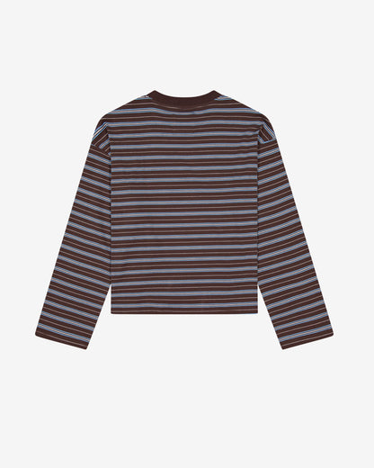 Striped Boxy Longsleeve | Brown Stripe