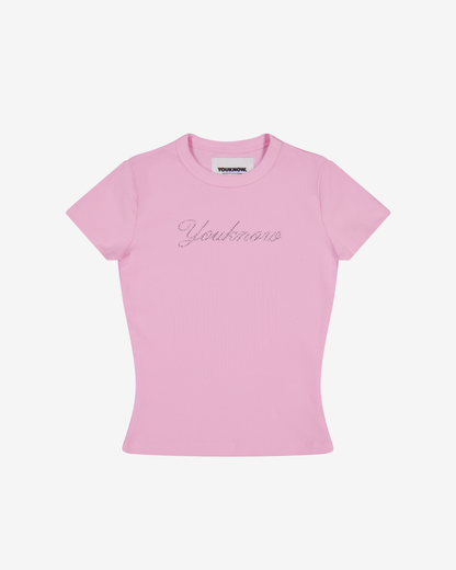 Diamante Baby Tee | Baby Pink