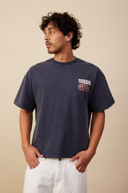 YKC Graphic Tee | Washed Navy Dice