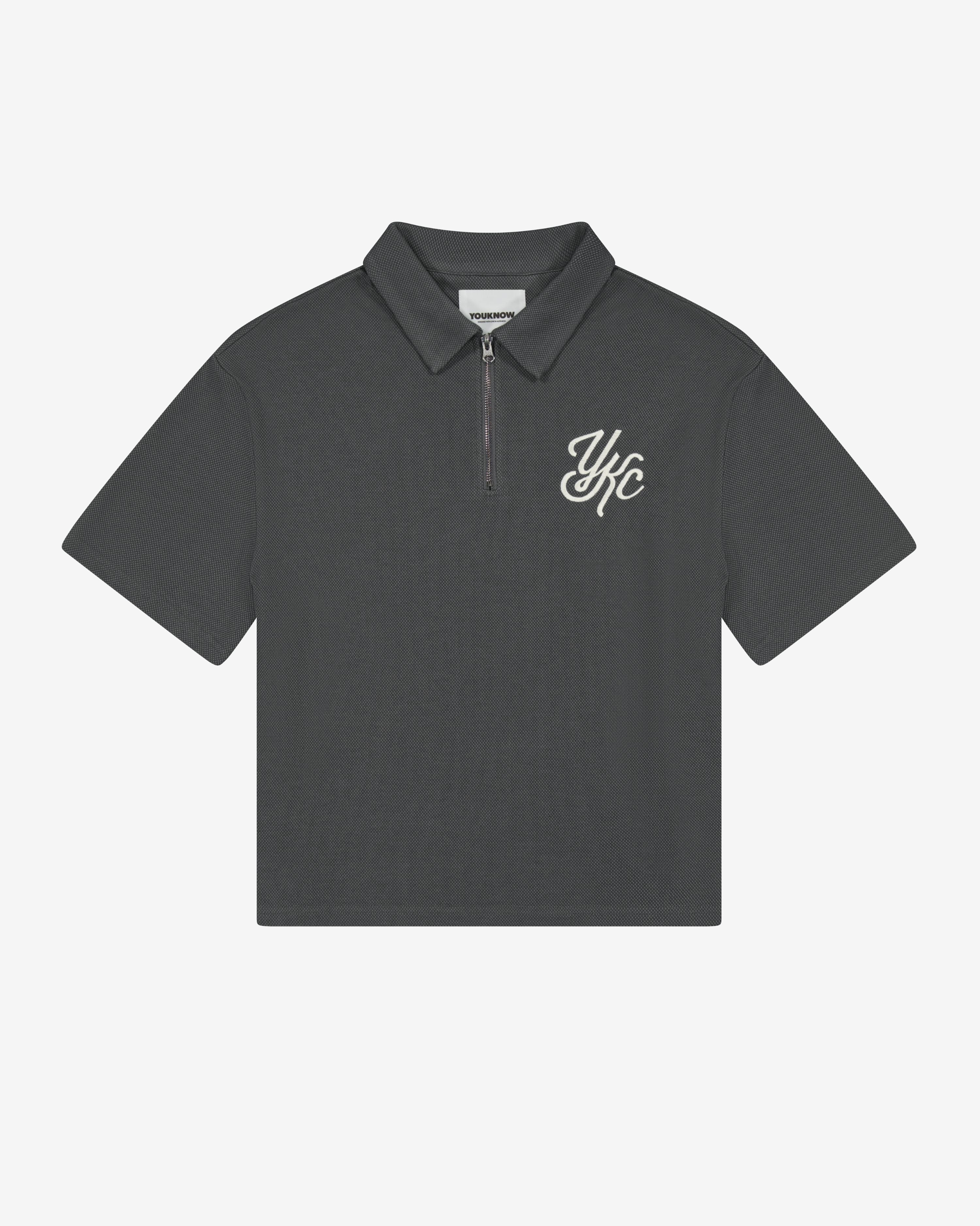 QUARTER ZIP POLO | Grey