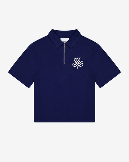 QUARTER ZIP POLO | Navy