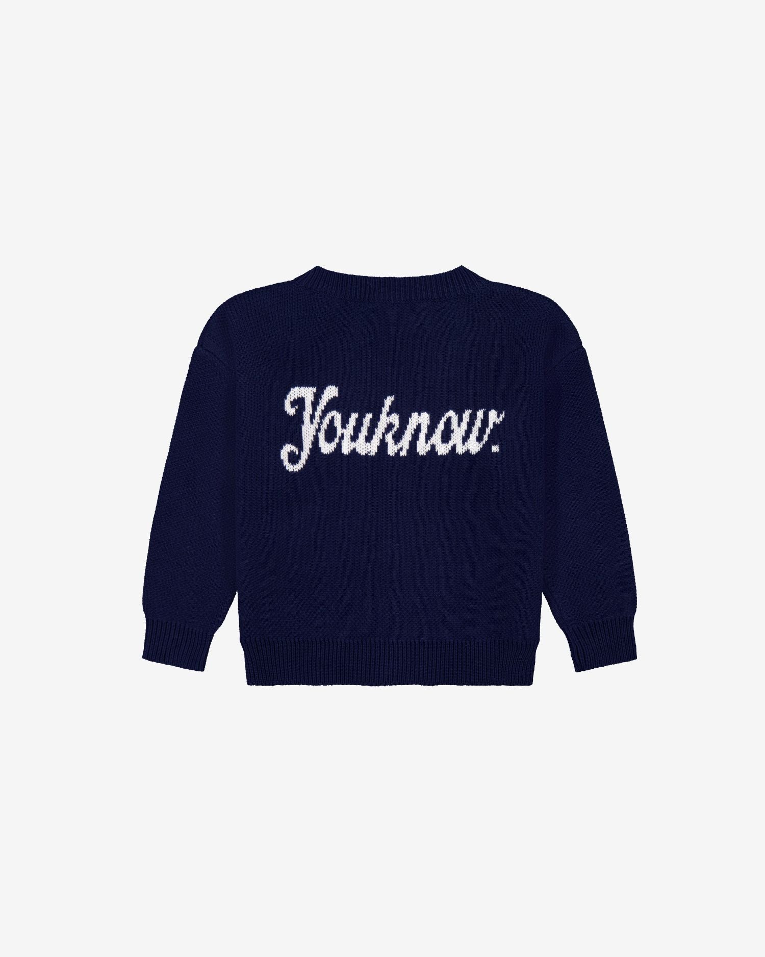 KIDS COTTON KNIT CARDIGAN | Navy