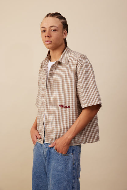 YKClo Box Shirt | Brown Check