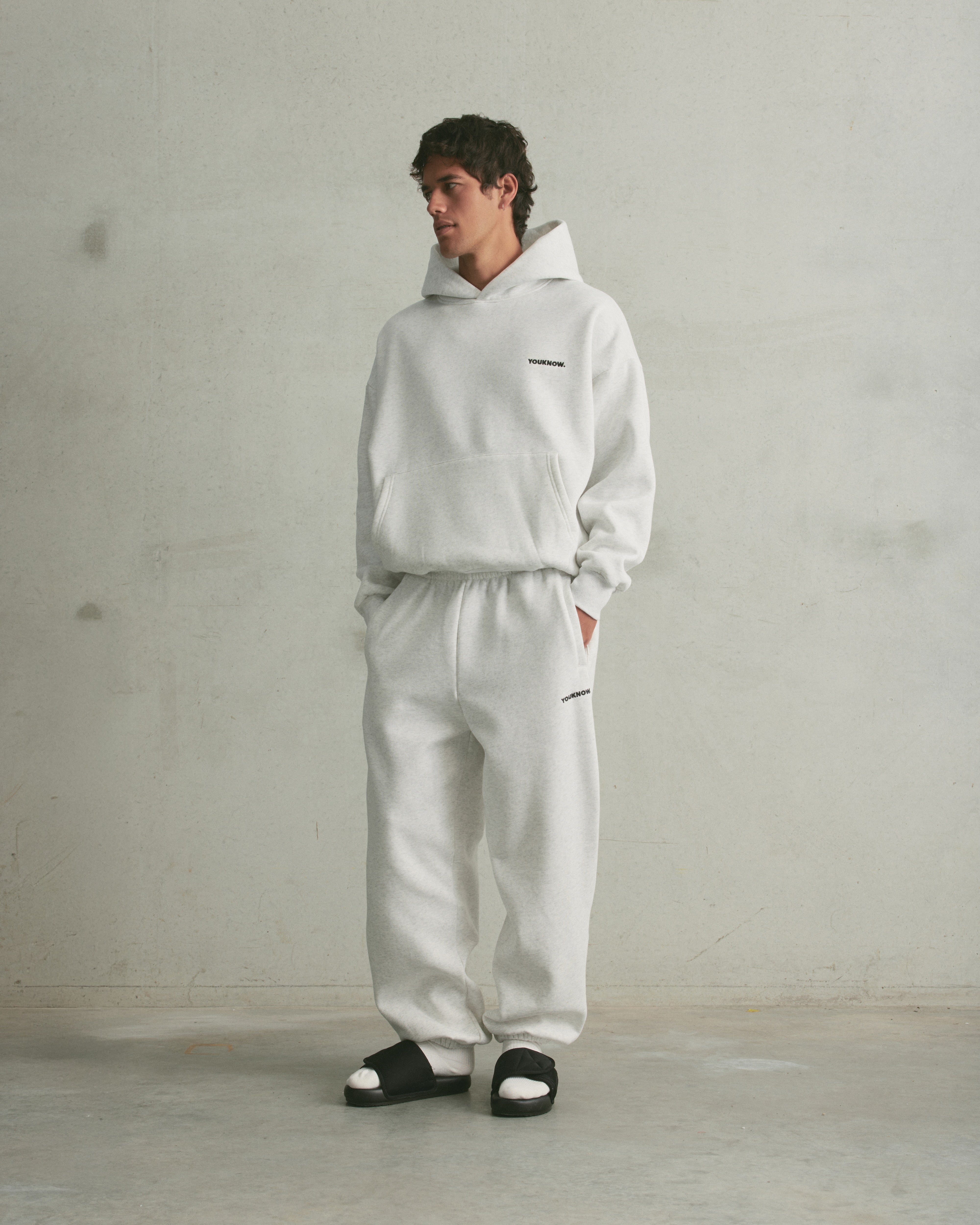 Core Cuffed Sweatpants | White Marle