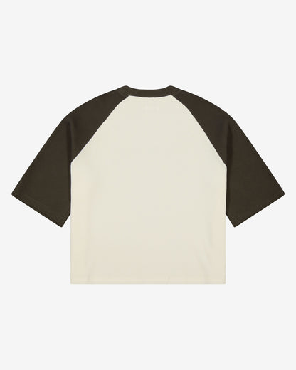 Raglan Waffle Tee | Charcoal/Cream