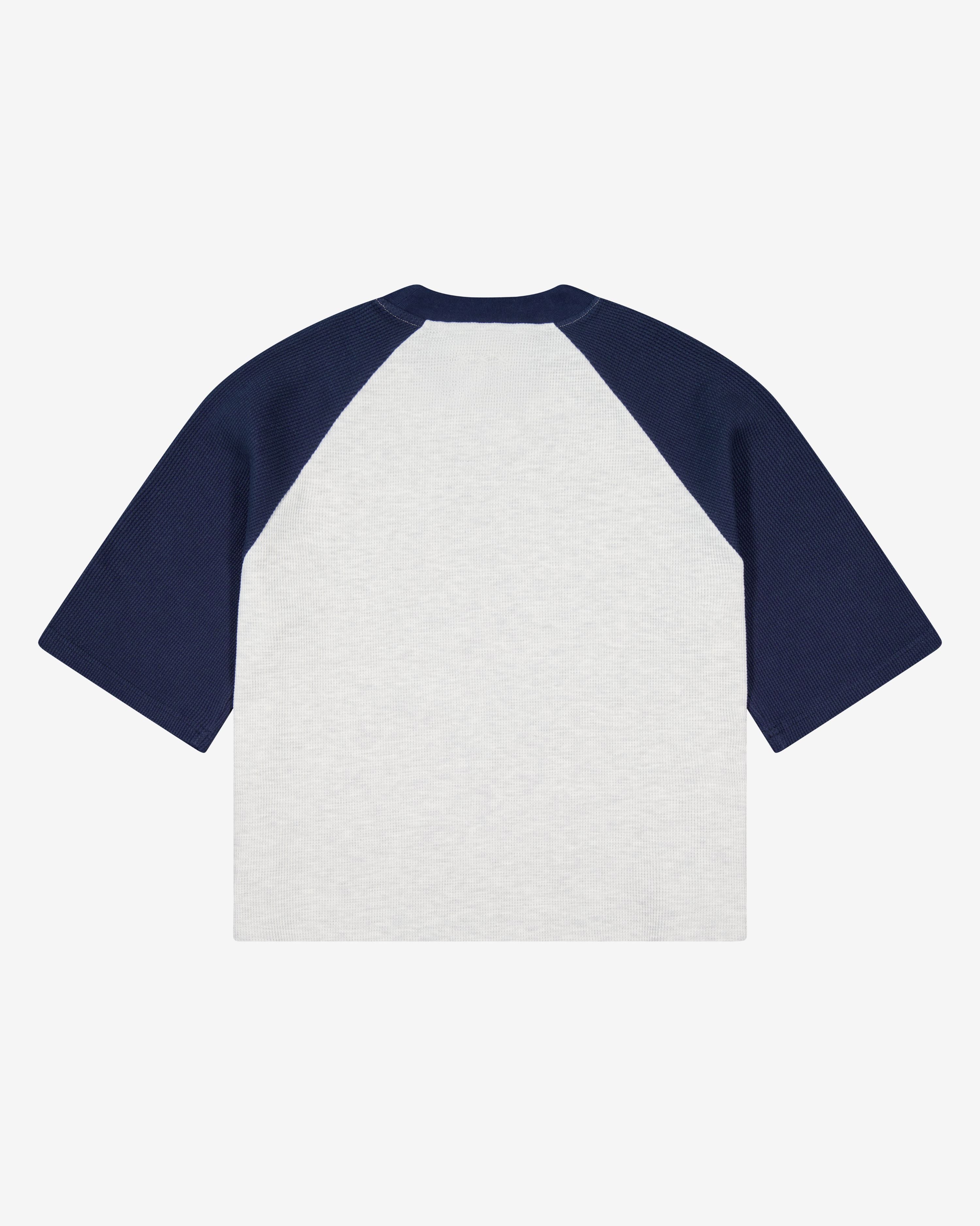 Raglan Waffle Tee | Navy/White