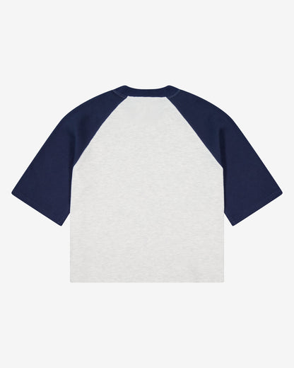 Raglan Waffle Tee | Navy/White