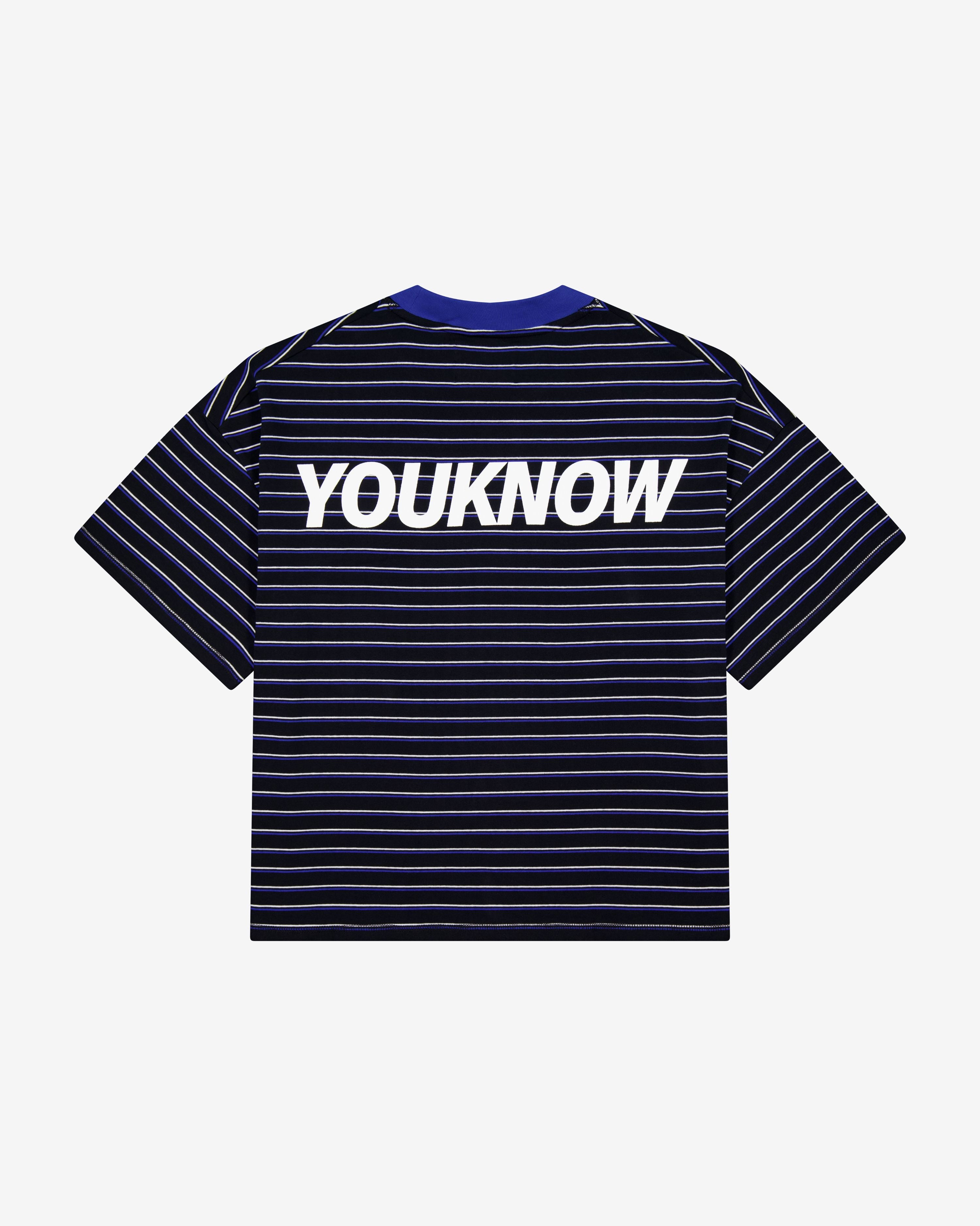 Striped YK Tee | Black/Blue Stripe