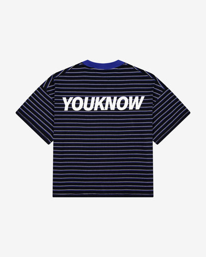 Striped YK Tee | Black/Blue Stripe
