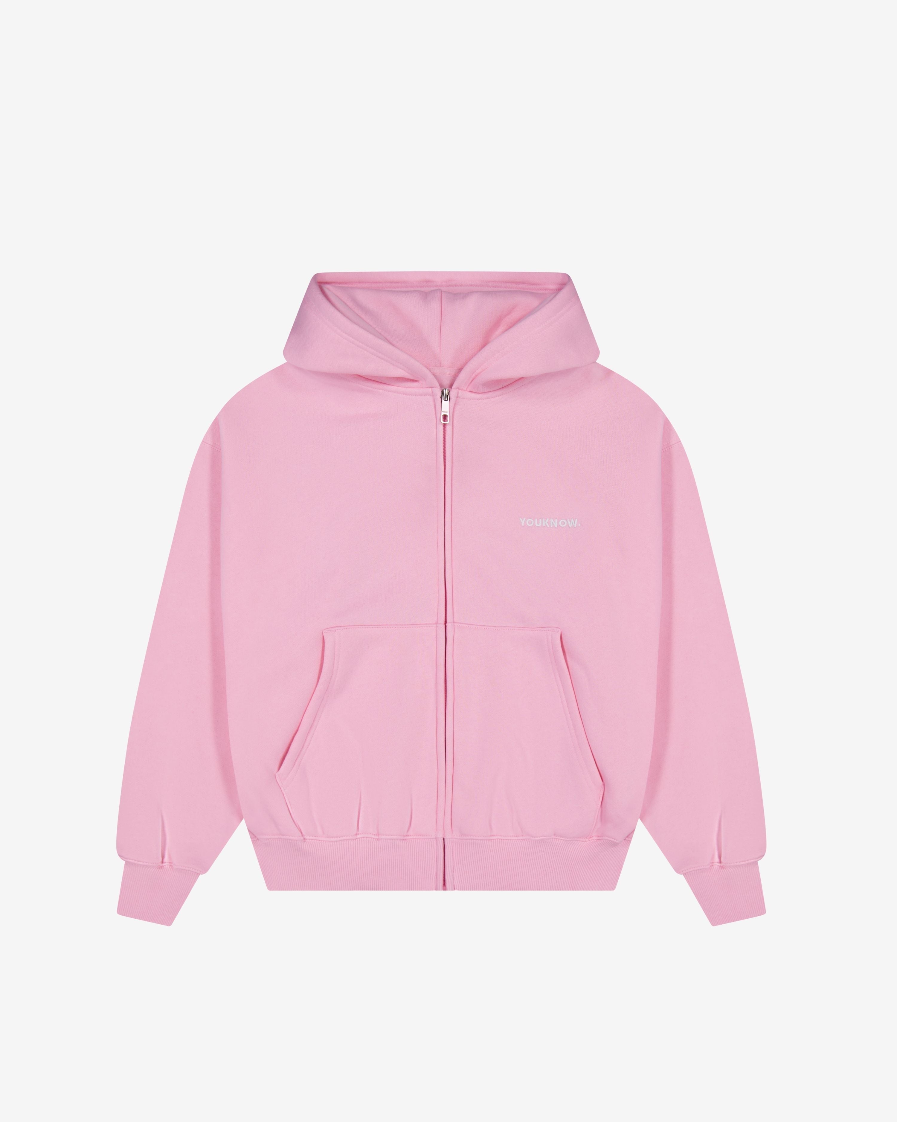 Core Zip Up Hoodie | Baby Pink