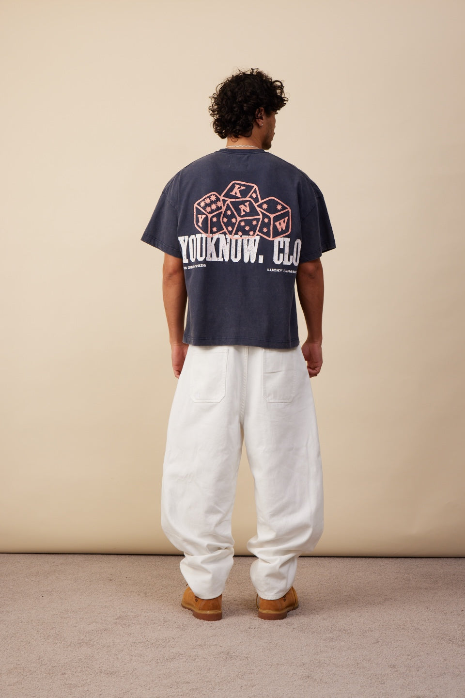 YKC Graphic Tee | Washed Navy Dice