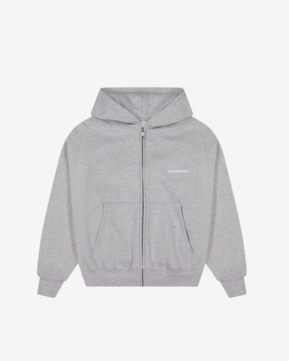 Core Zip Up Hoodie | Heather Grey