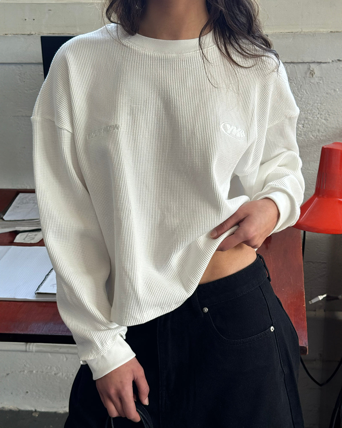 Waffle Longsleeve | White