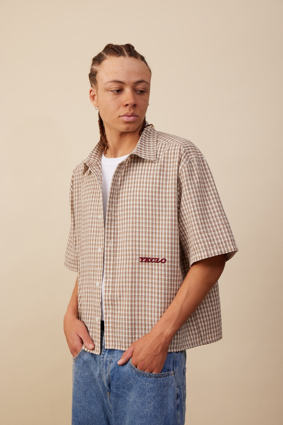 YKClo Box Shirt | Brown Check