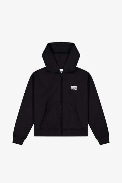 WARM UP ZIP UP HOODIE | Black