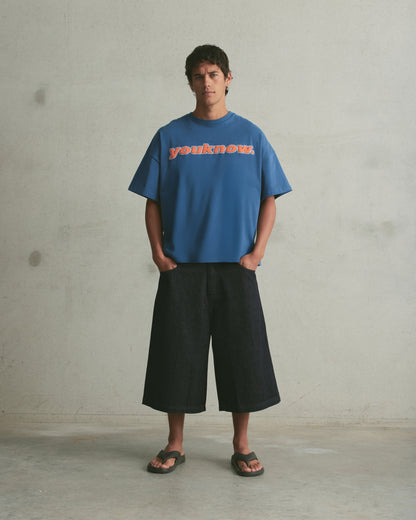 Puff Print Box Tee | Ocean Blue