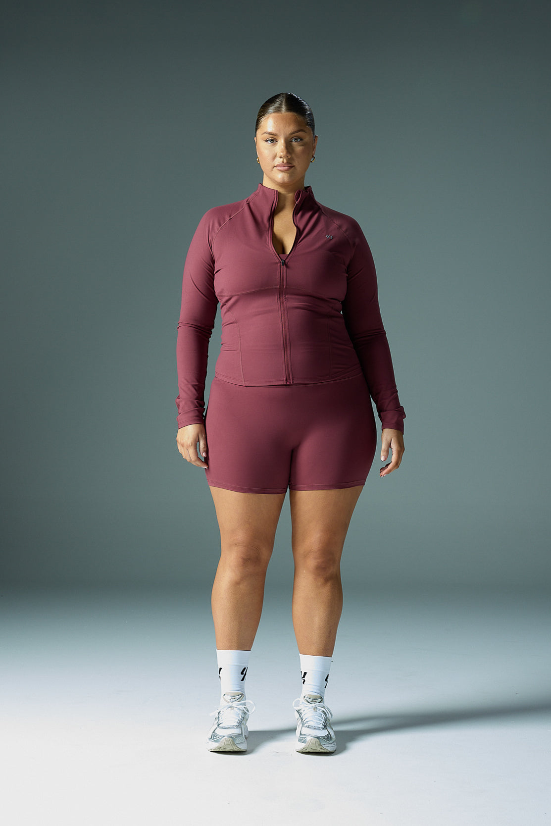 YK Move Sculpt Zip-Up Jacket | Burgundy