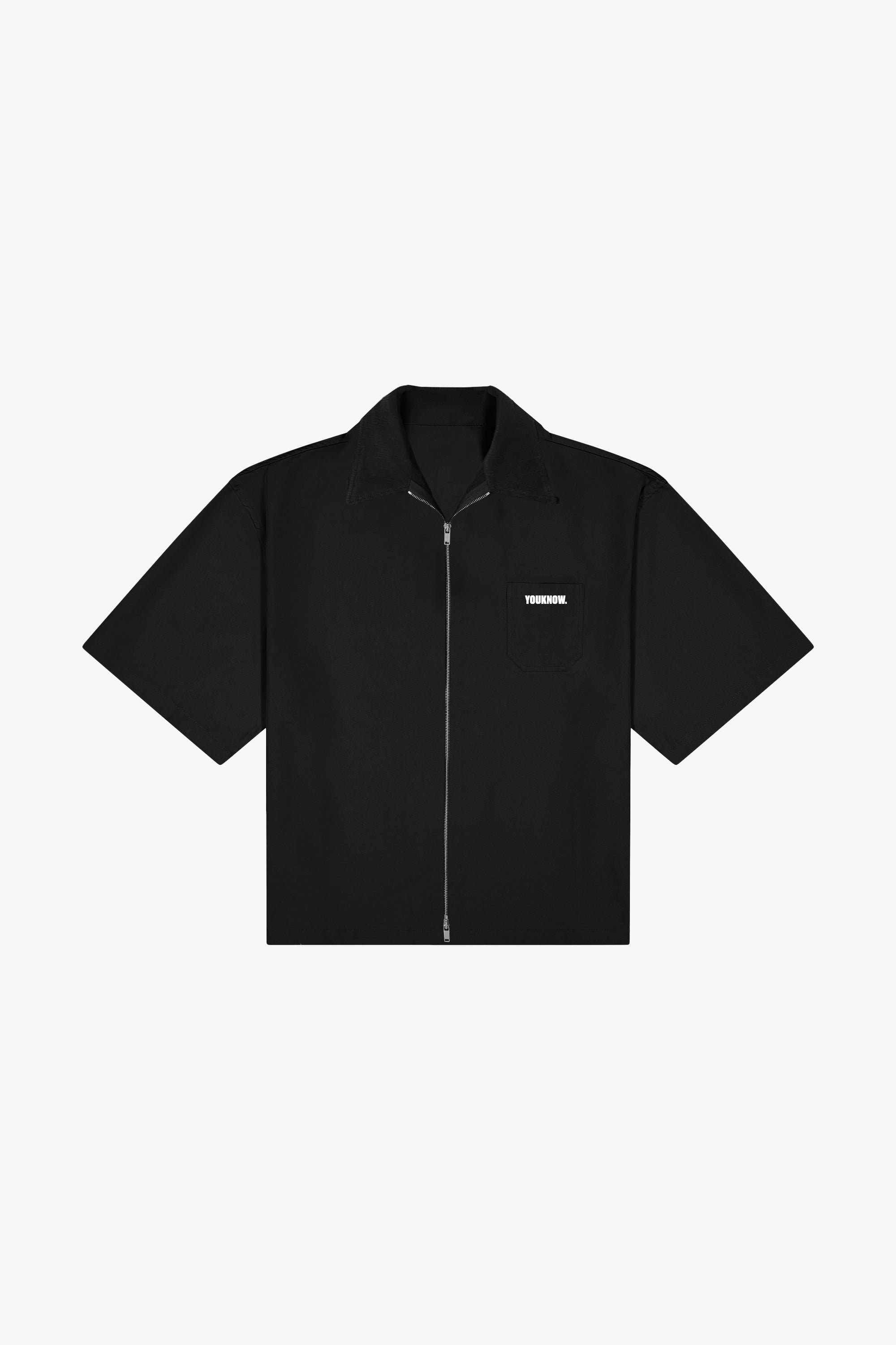 DRILL COLLARED SHIRT | Black Drill