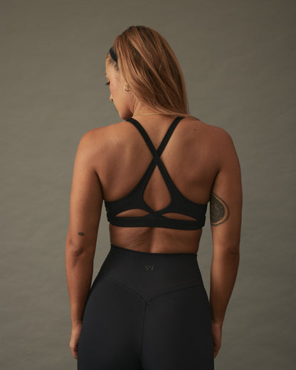YK Move Cloud Cross Back Bra | Black