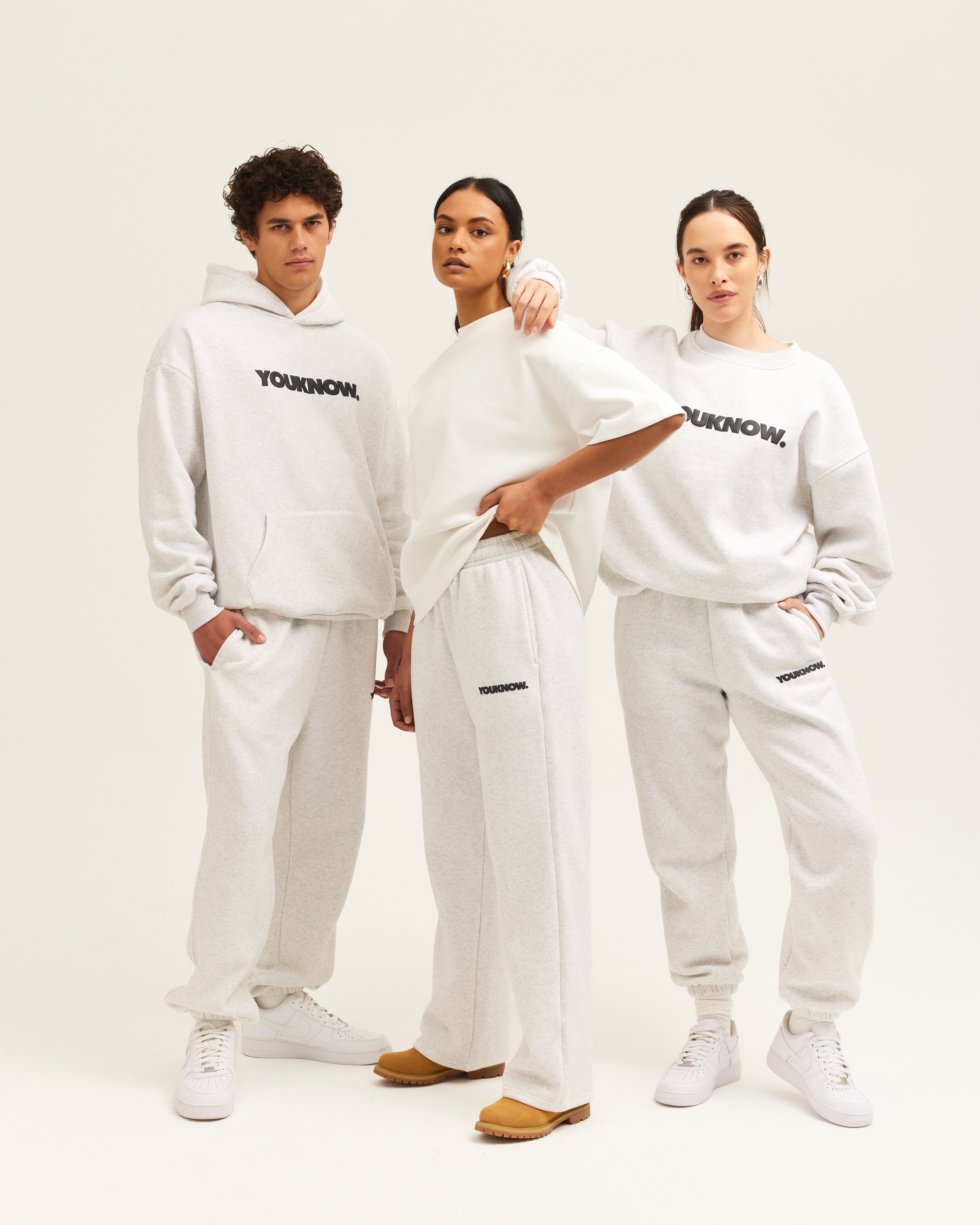 BLOCK WIDE-LEG SWEATPANTS | White Marle