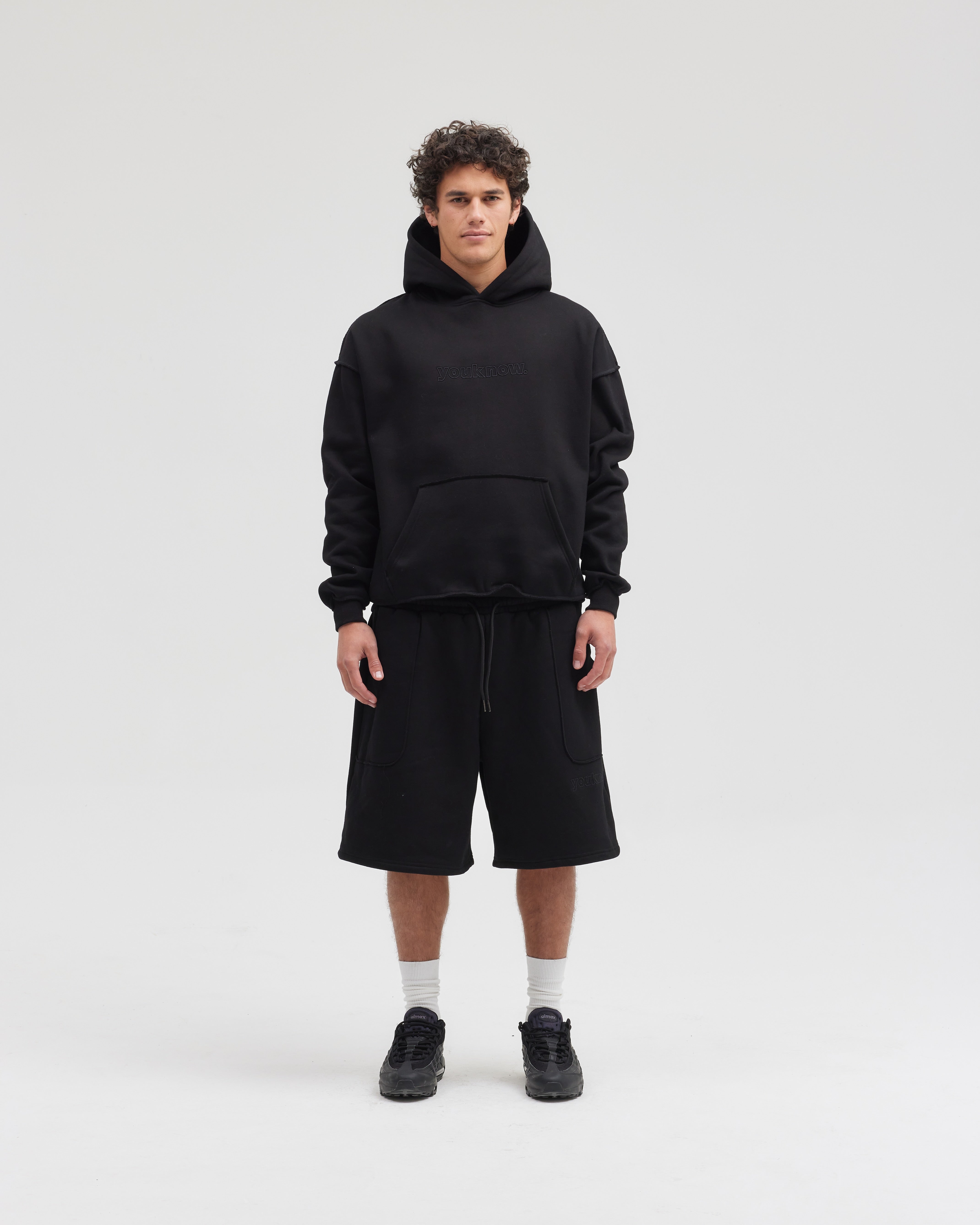 Exposed Seam Hoodie | BLACK