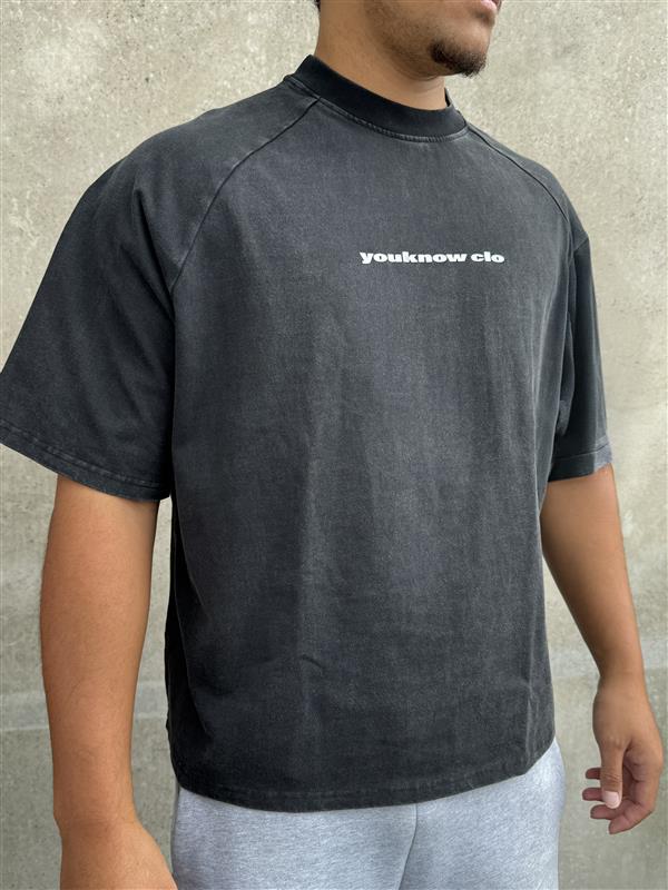 Washed Raglan Tee | Washed Black