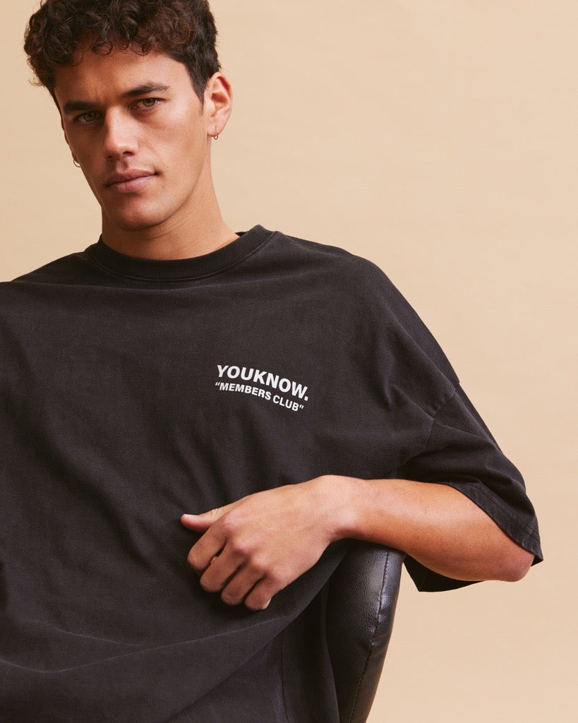 Members Club Tee | Washed Black