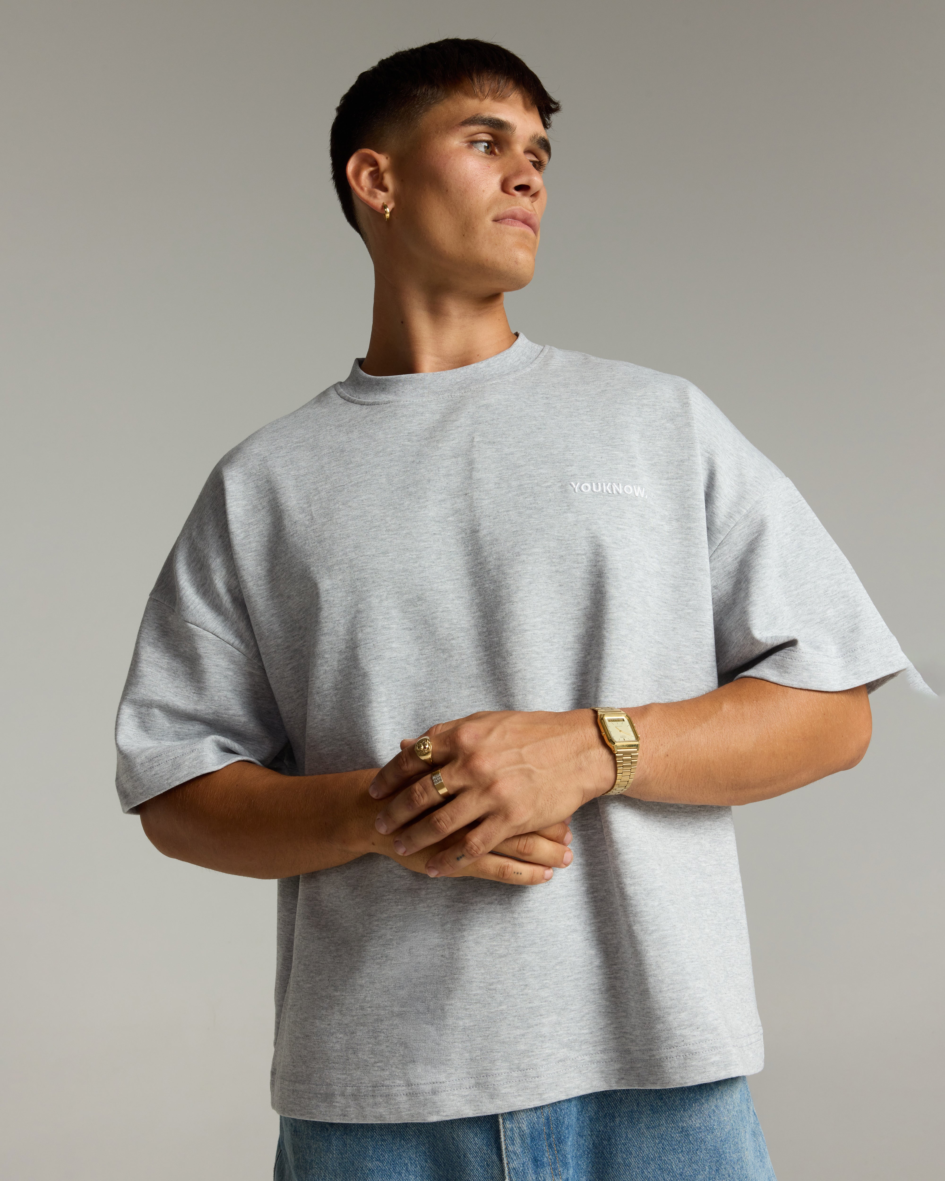 Core Box Heavyweight Tee | Heather Grey