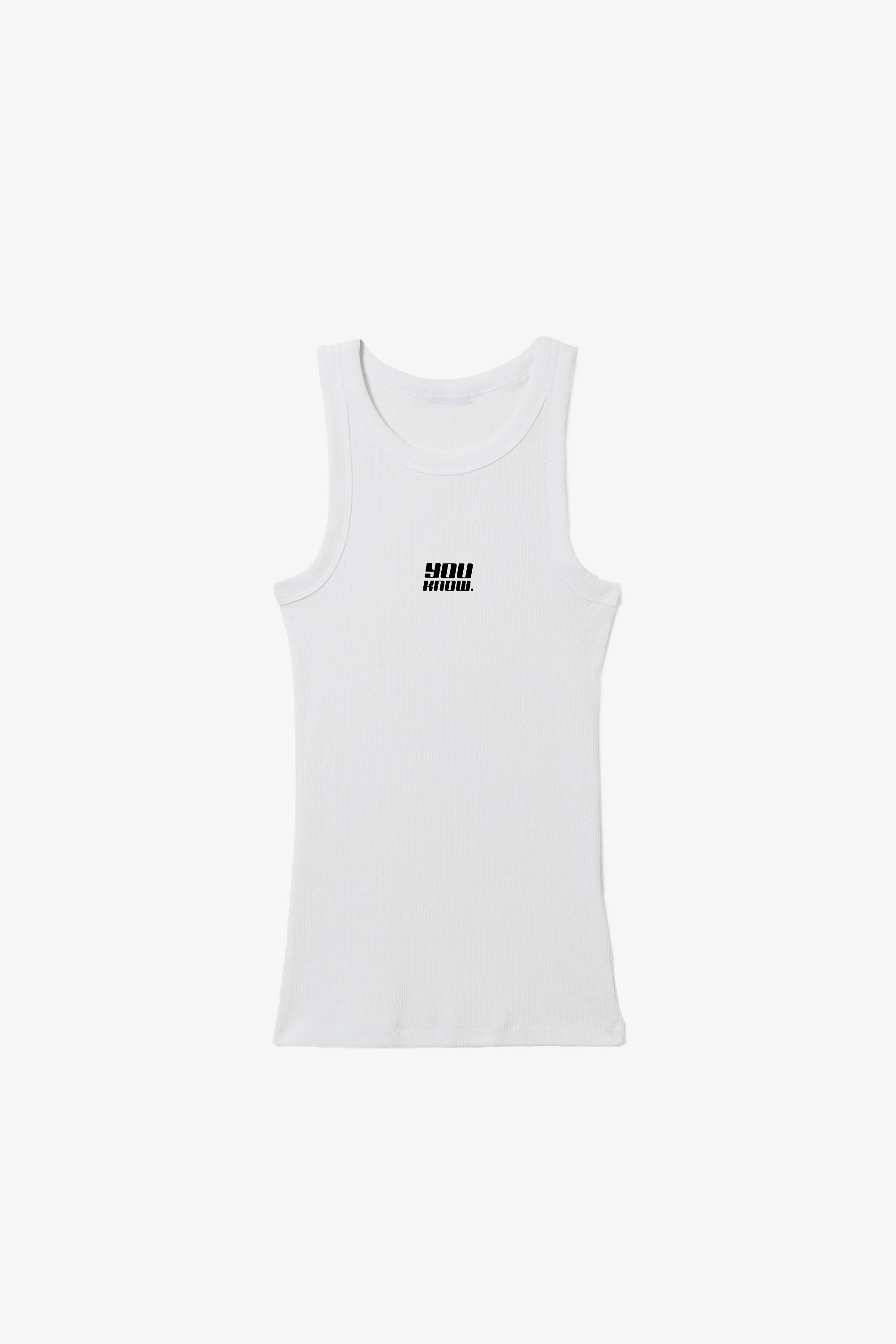 Mens Ribbed Singlet | White