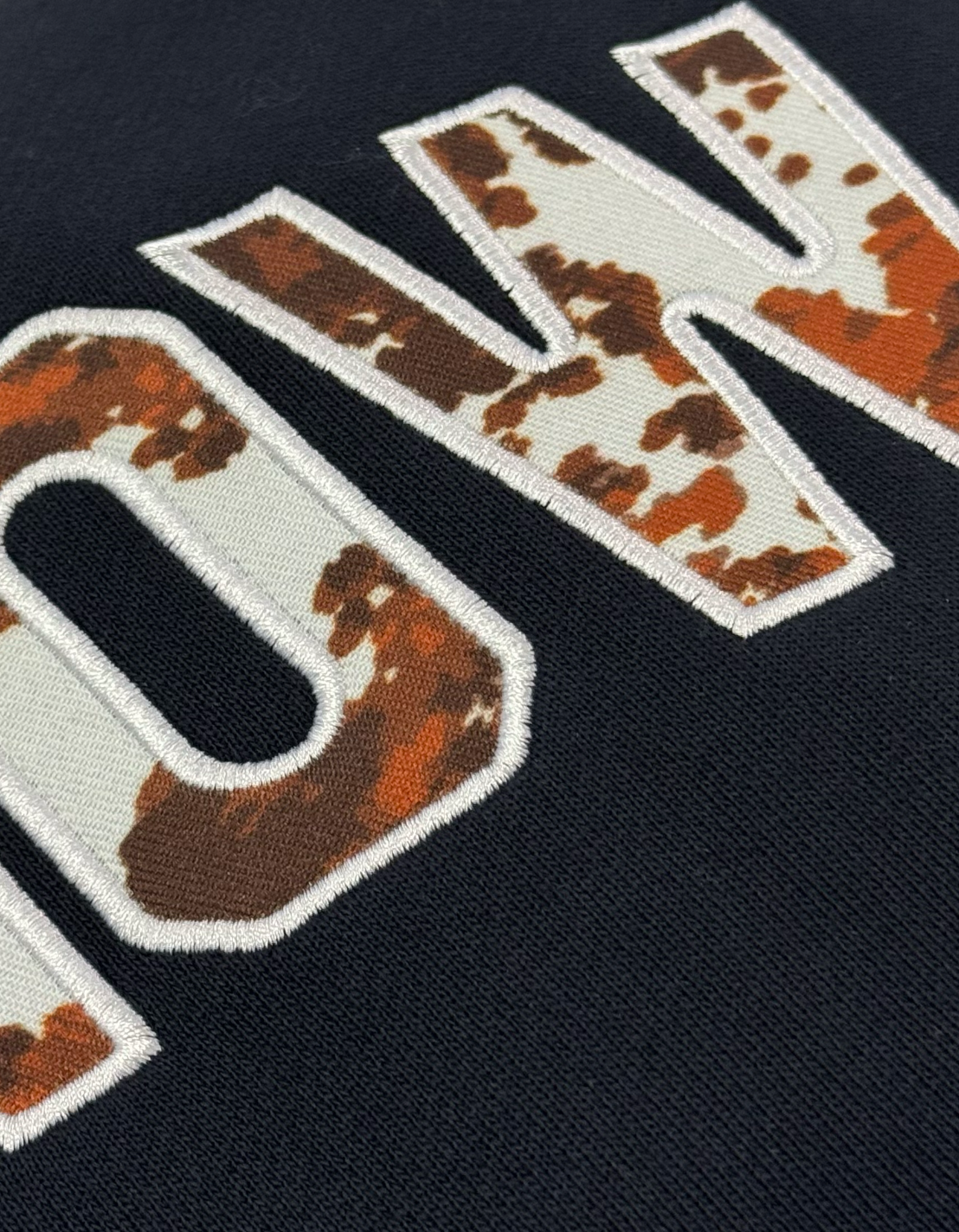 Offset Zip Up Hoodie | Navy/Cow Print