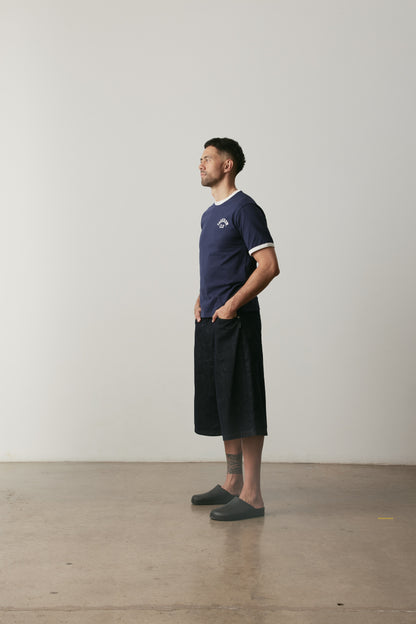 Shrunken Ringer Tee | Navy