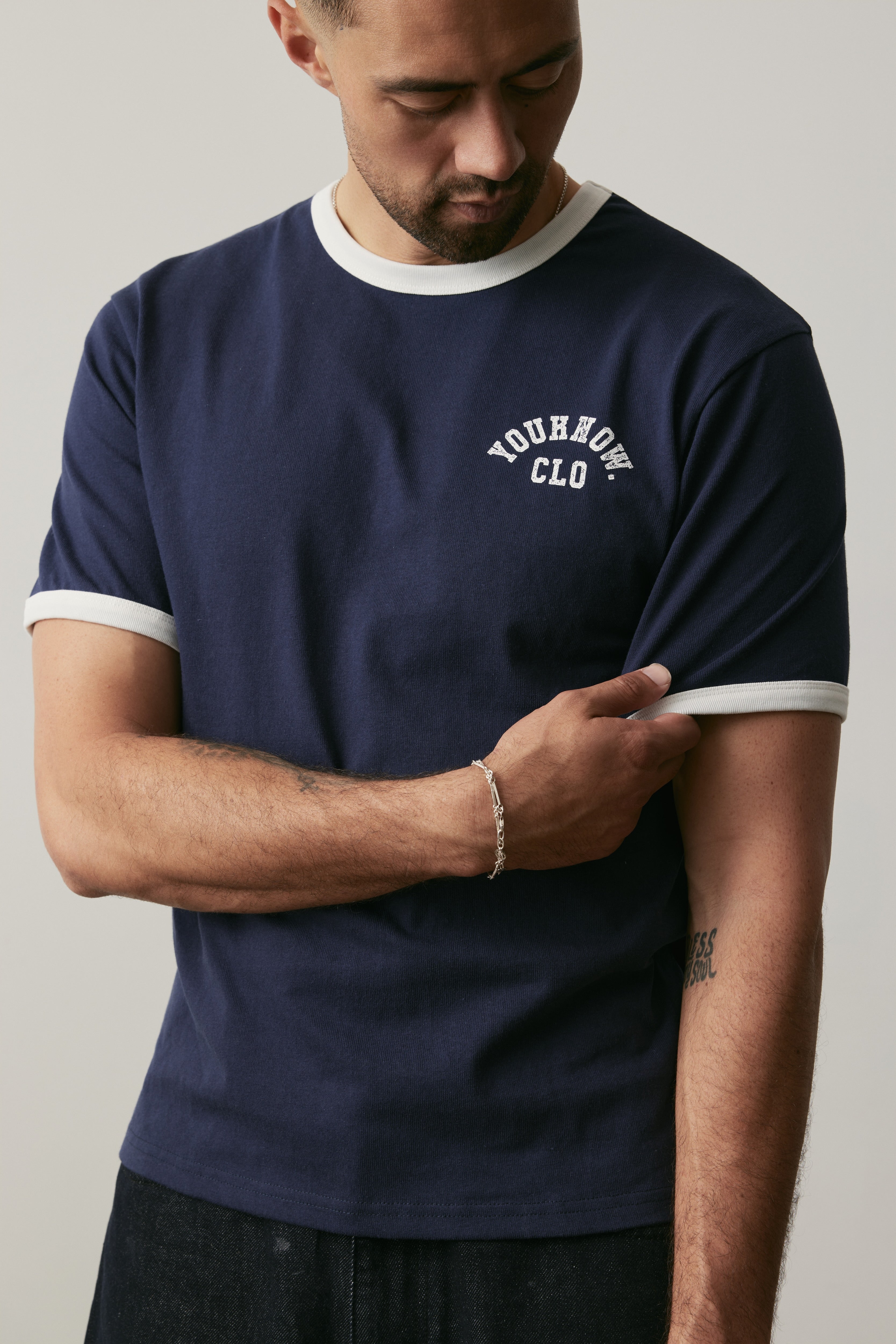 Shrunken Ringer Tee | Navy