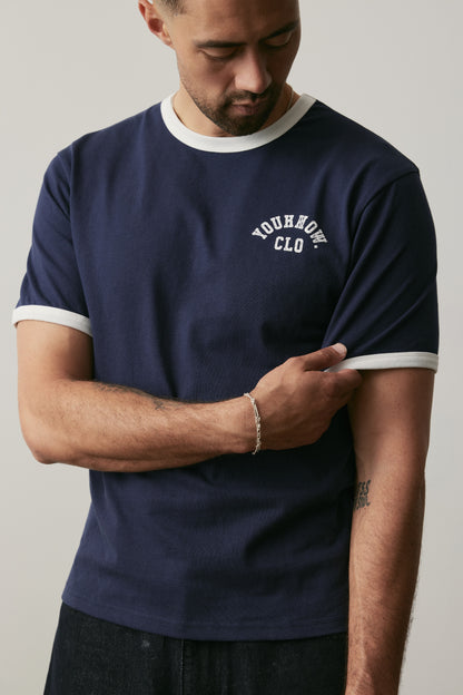 Shrunken Ringer Tee | Navy