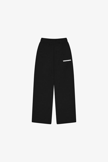 BLOCK WIDE-LEG SWEATPANTS | Black