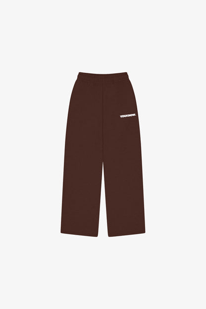 BLOCK WIDE-LEG SWEATPANTS | Brown