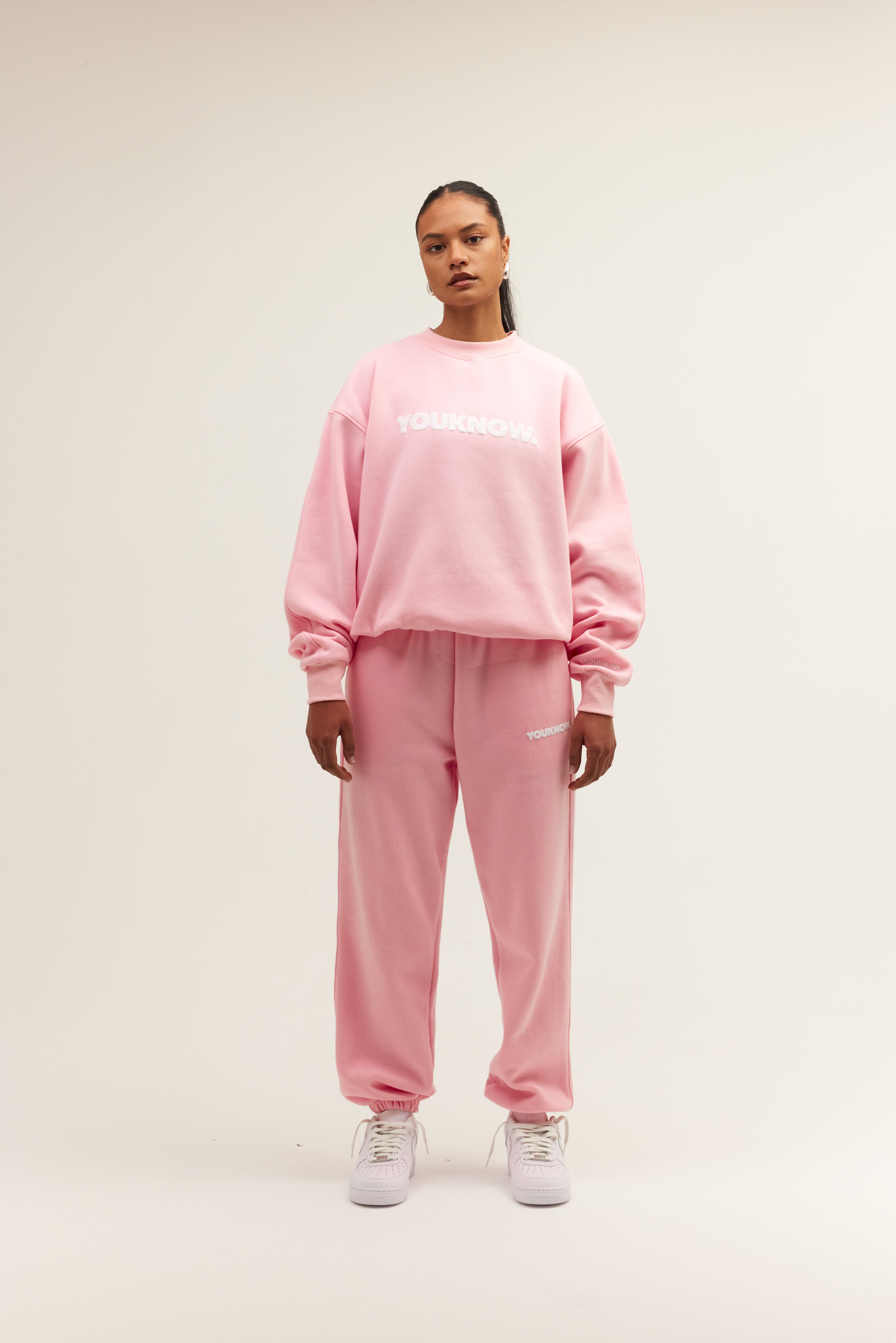 BLOCK CUFFED SWEATPANTS | Pink