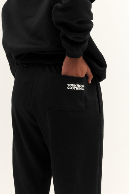 BLOCK WIDE-LEG SWEATPANTS | Black