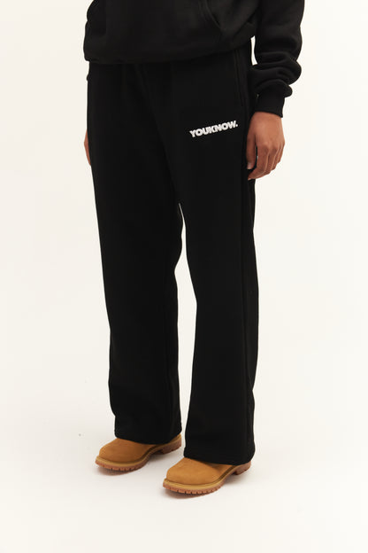 BLOCK WIDE-LEG SWEATPANTS | Black