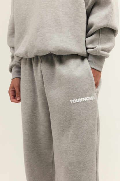 BLOCK WIDE-LEG SWEATPANTS | Grey