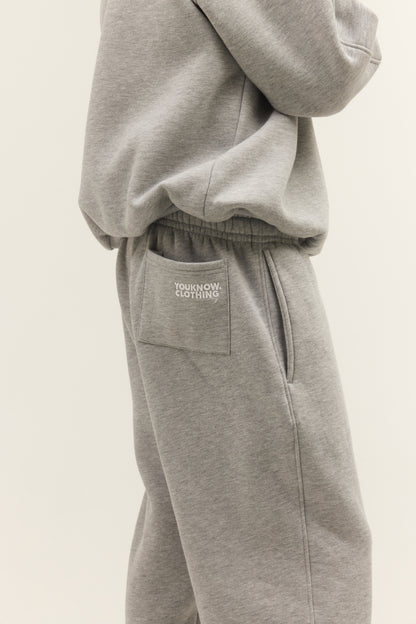 BLOCK WIDE-LEG SWEATPANTS | Grey