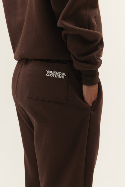 BLOCK WIDE-LEG SWEATPANTS | Brown