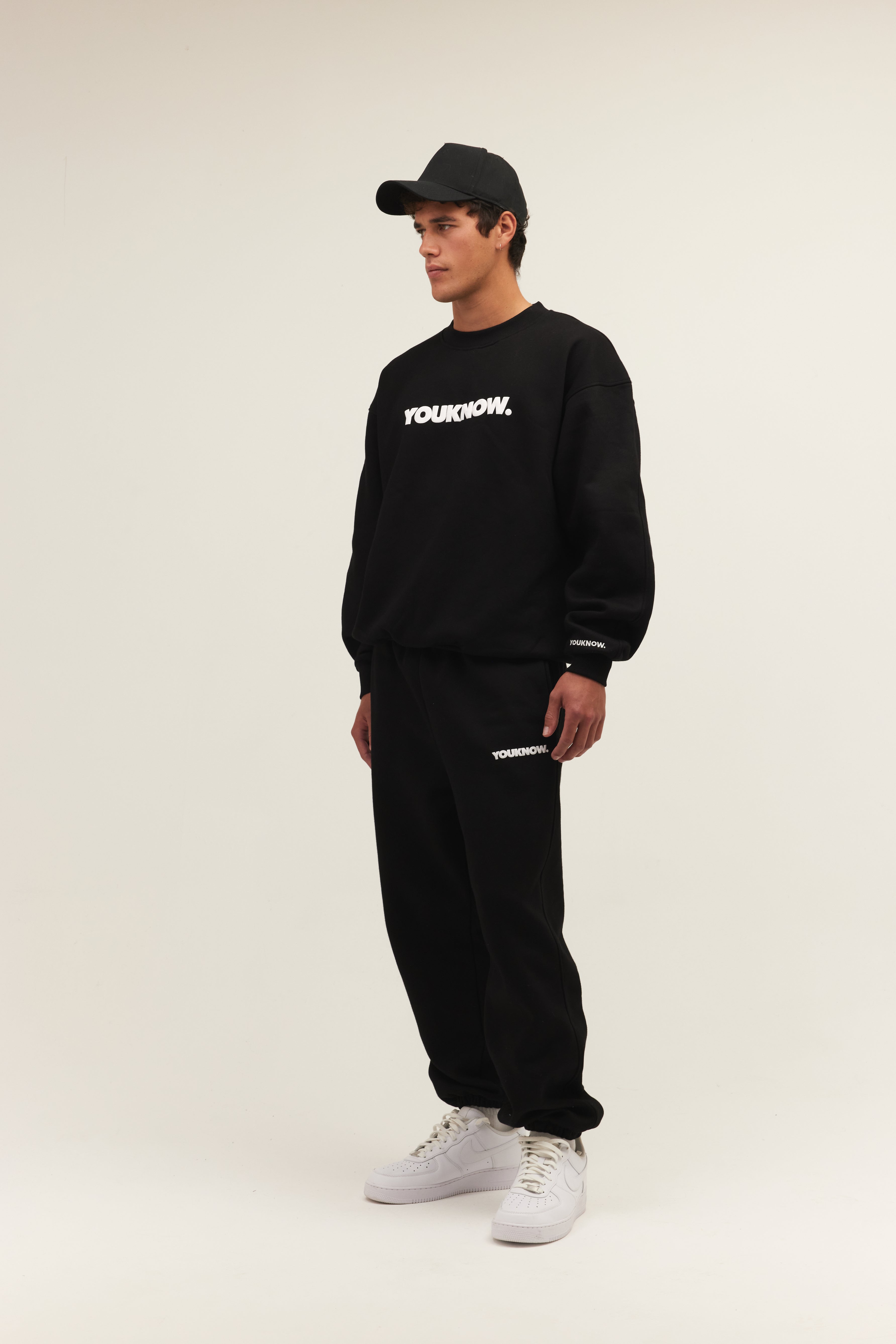 BLOCK CUFFED SWEATPANTS | Black