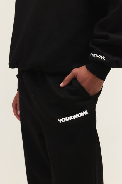 BLOCK CUFFED SWEATPANTS | Black