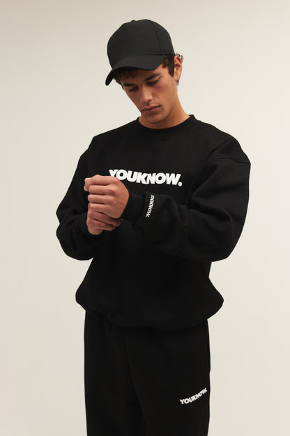 BLOCK CREWNECK | Black