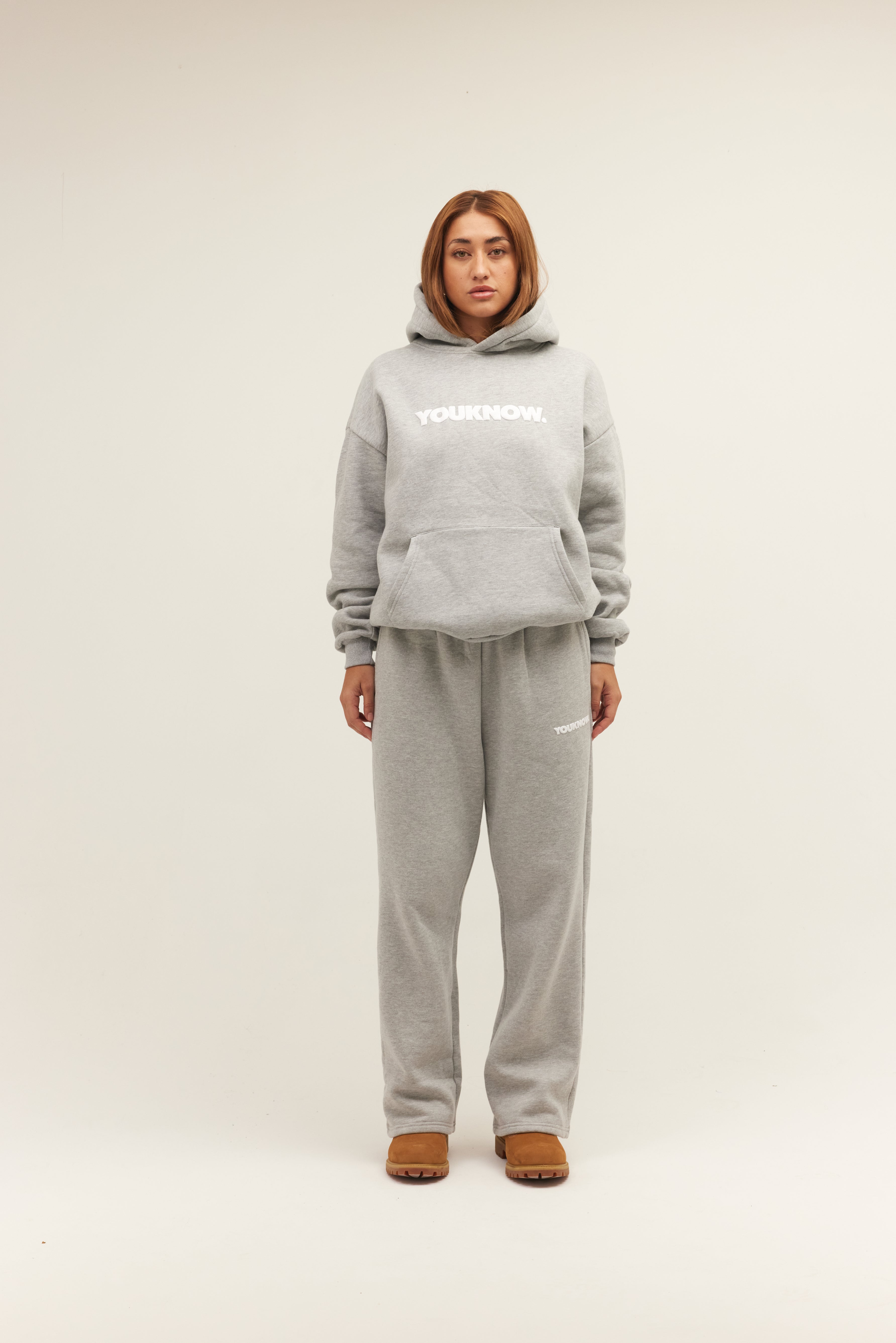 BLOCK WIDE-LEG SWEATPANTS | Grey