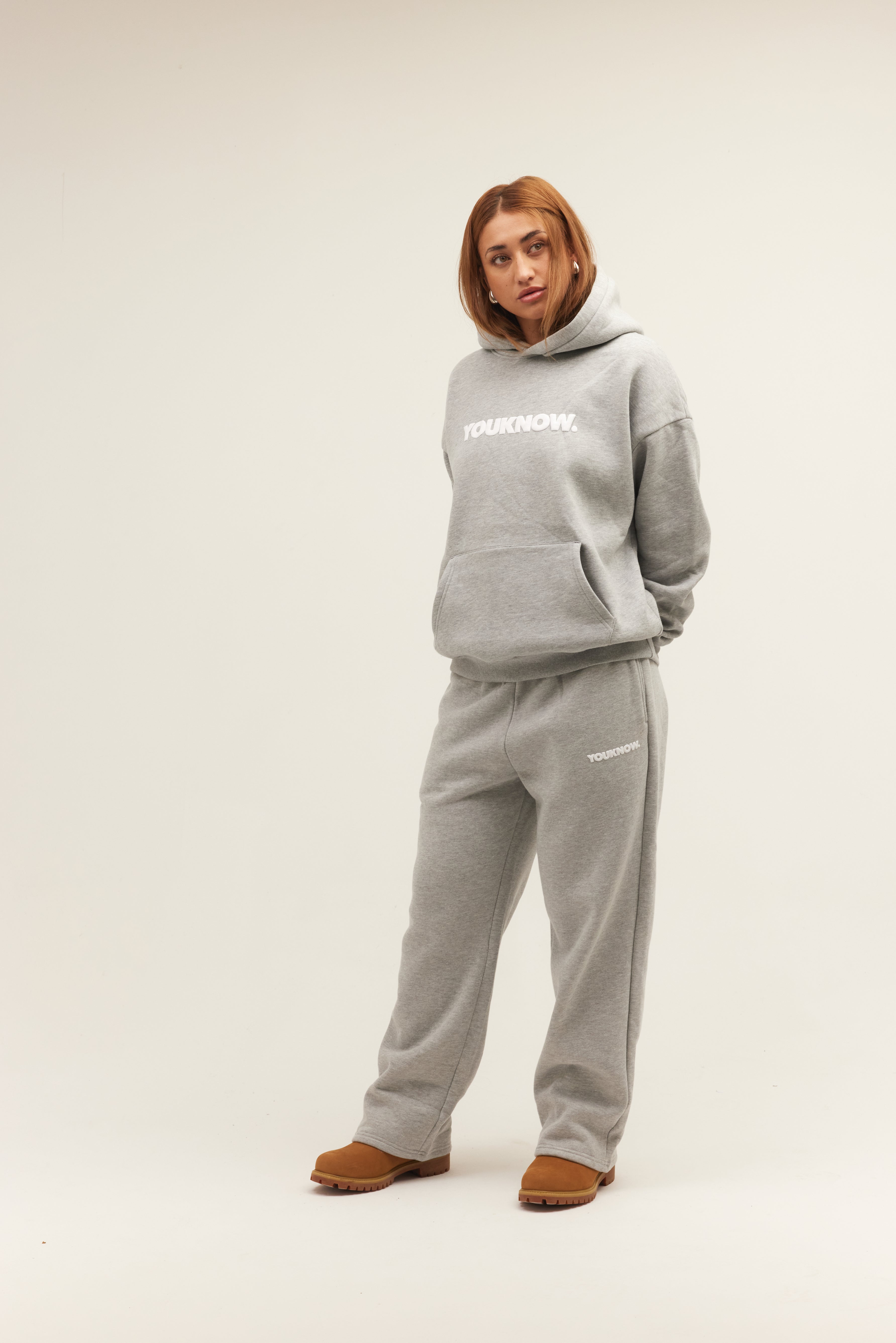 BLOCK WIDE-LEG SWEATPANTS | Grey