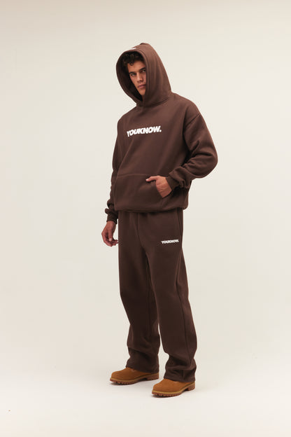 BLOCK HOODIE | Brown