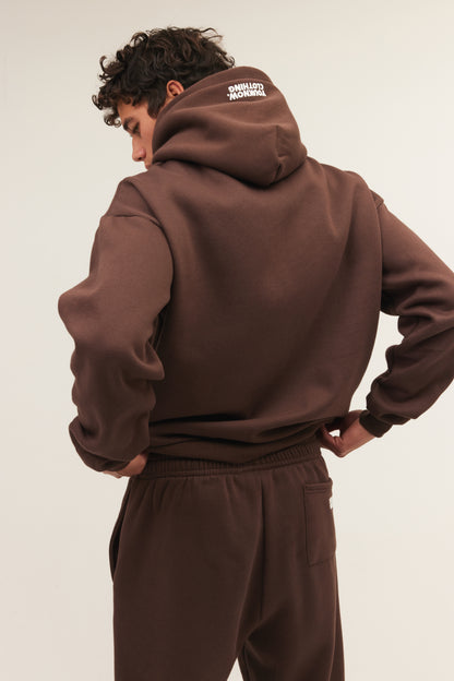 BLOCK HOODIE | Brown