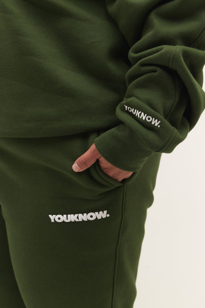 BLOCK CUFFED SWEATPANTS | Green